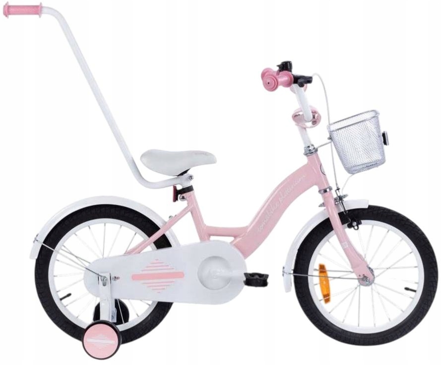 Rowerek Rower Tomabike 16 V-break Prowadnik Koszyk Kółka Boczne Dziewczynki