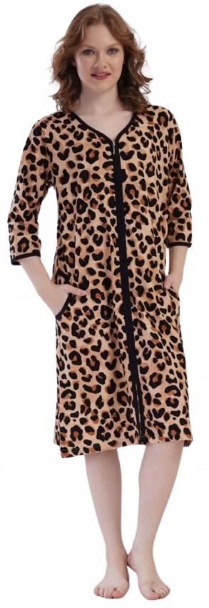 Bavlněný Župan Na Zip Panterka Župan Panterka 100% Bavlna 3XL