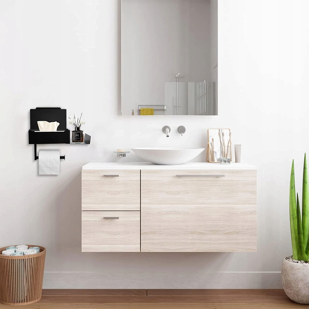 3W1 UCHWYT NA PAPIER TOALETOWY POJEMNIK NA CHUSTECZKI PÓŁKA SAMOPRZYLEPNY Rodzaj ścienne