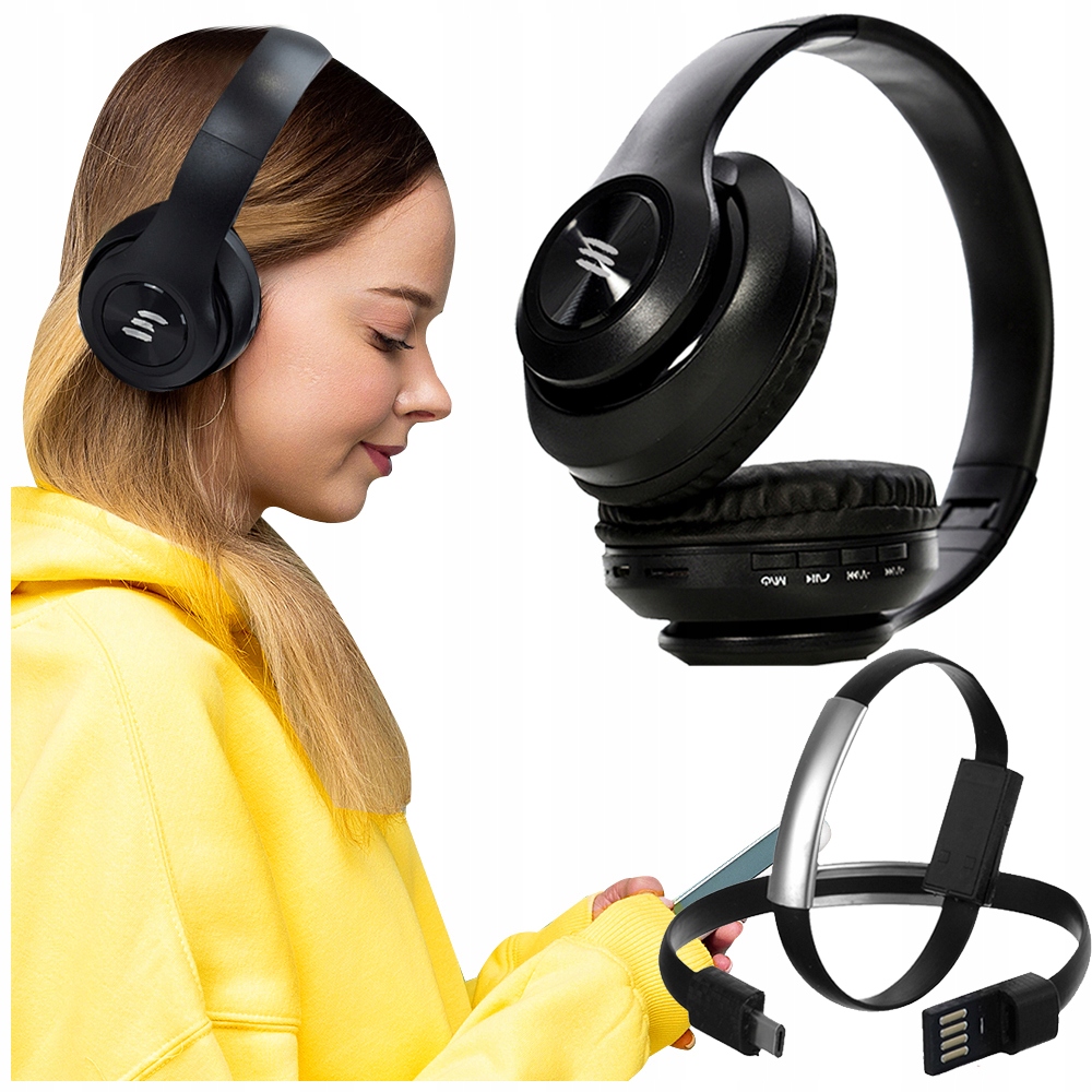 Słuchawki Dziecięce Bez Kabla Bluetooth 5.0 z Radiem CZYTNIKIEM KART SD