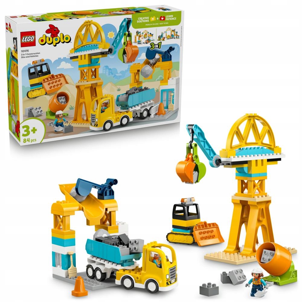 Lego 10476 Duplo Stavební náměstí s vozidly 3v1