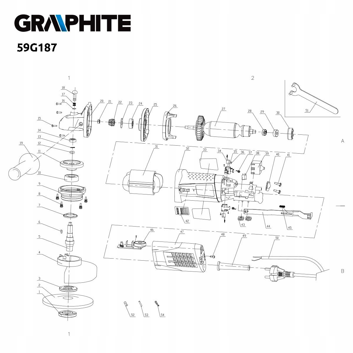 GRAPHITE 59G187 WIRNIK SZLIFIERKI KĄTOWEJ ORYGINAŁ Rodzaj wirnik