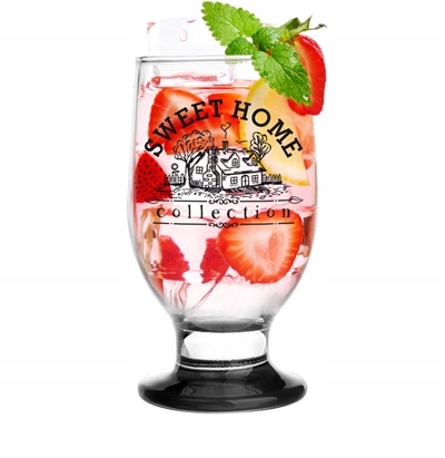 

Szklanka Na Nóżce 270ML Sweet Home Dno Czarne