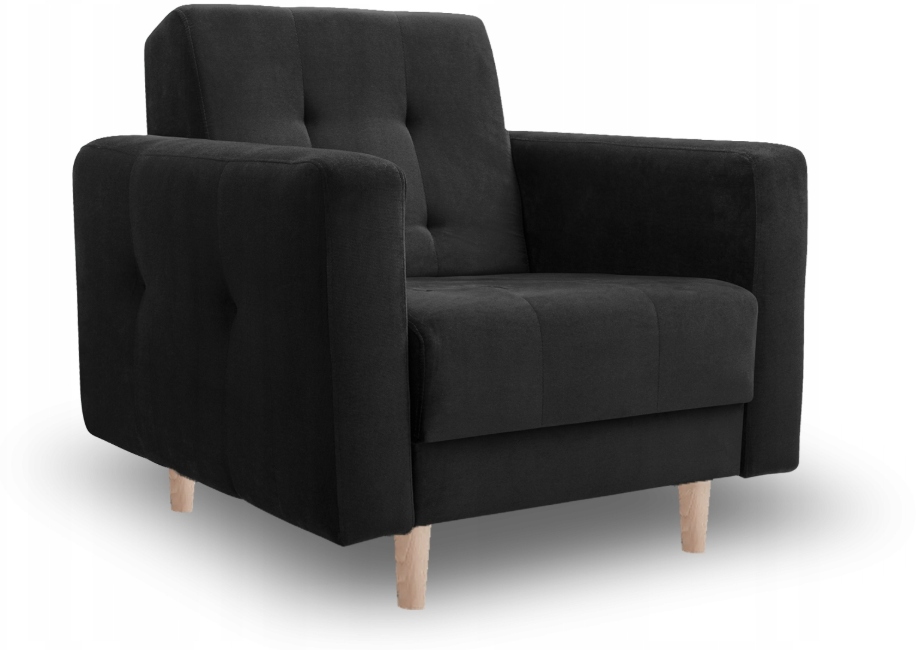 Moderní skandinávské křeslo Lizbona II černé Kronos 07 velur Výrobce