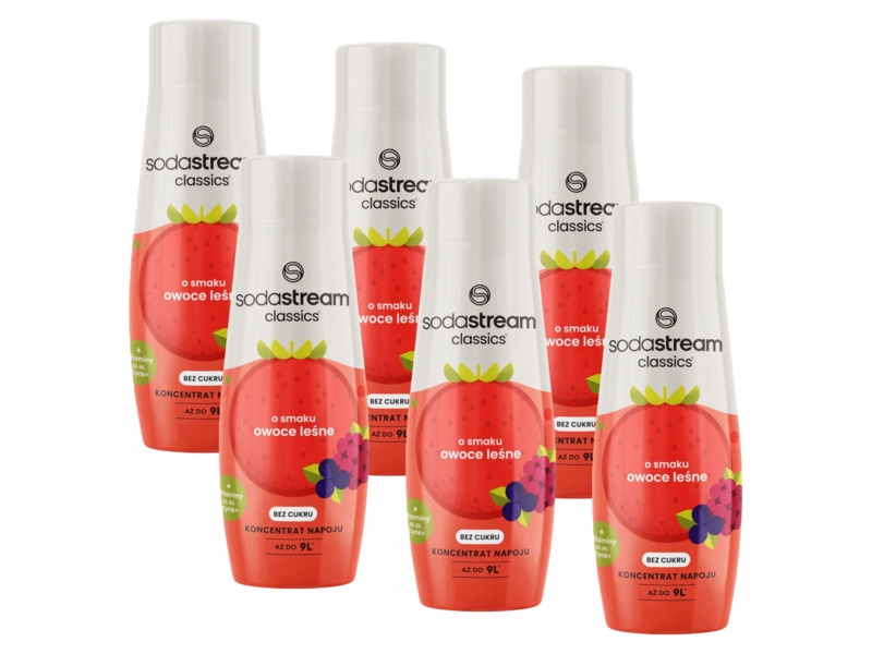 6 x Syrop do saturatorów Sodastream Czerwone owoce leśne 440 ml bez cukru