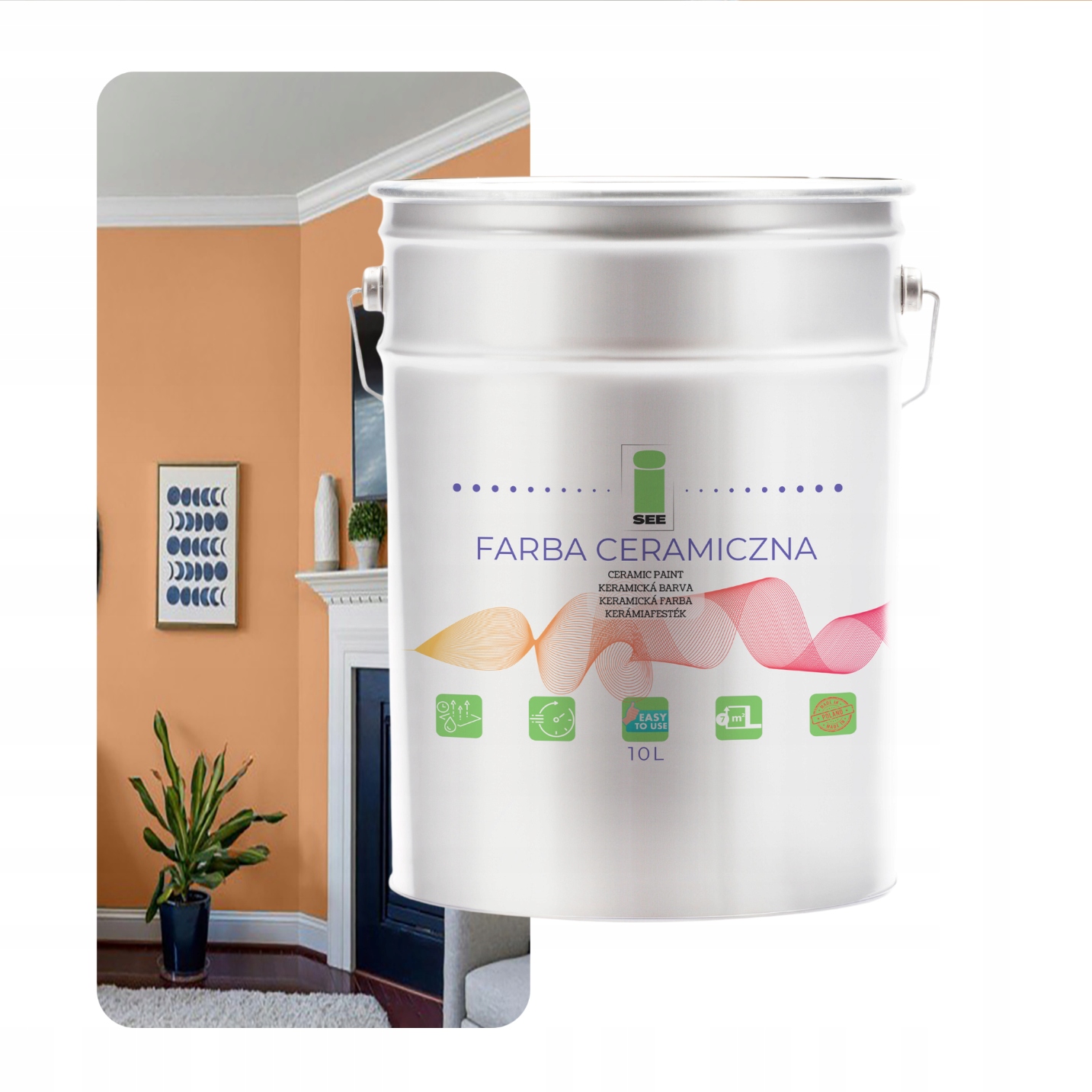 Keramická Farba Na Steny Béžová Umývateľná Pudrová Tmavá 10 L Odolná Voči Škvrnám