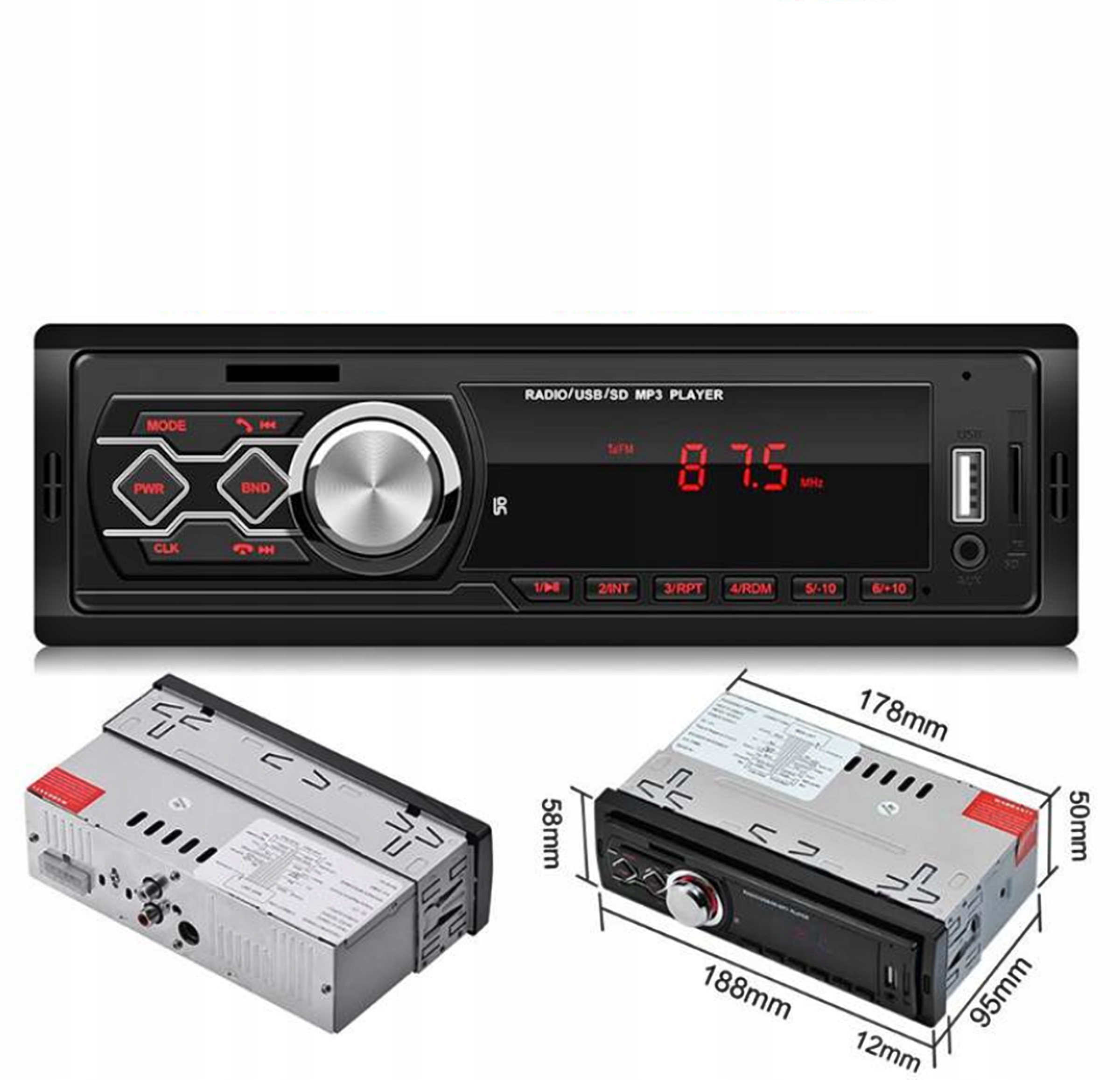 RADIO SIECIOWE PRZENOŚNE TURYSTYCZNE FM AM SW Z UCHWYTEM NA BIWAK CAMPING Model RADIO SAMOCHODOWE 1-DIN BLUETOOTH USB SD AUX MP3