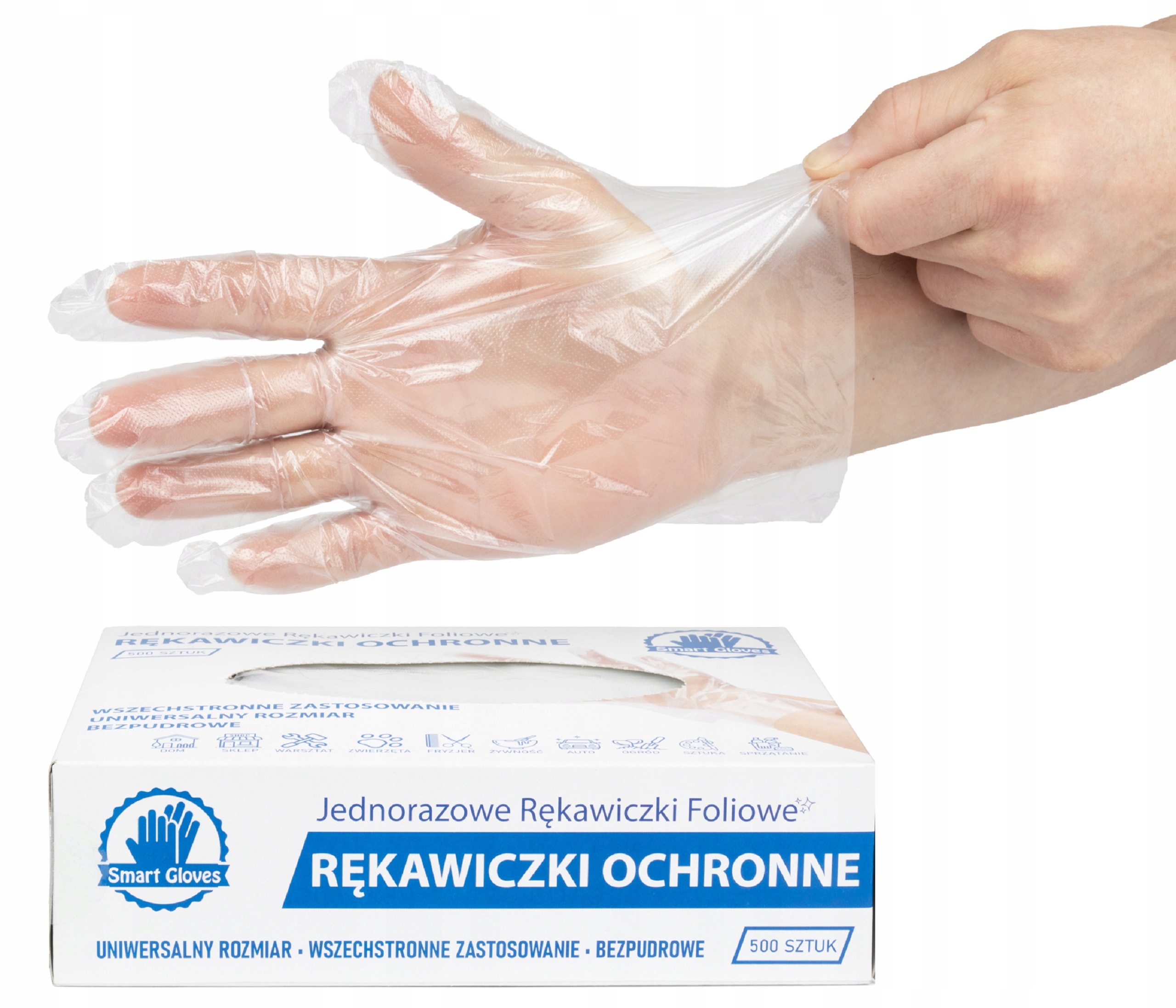 

Rękawiczki Foliowe Zrywki Jednorazowe Mocne 500