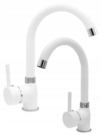 Kuchyňská baterie pro dřez, jednopáková, stojící, kohout Beta, bílá