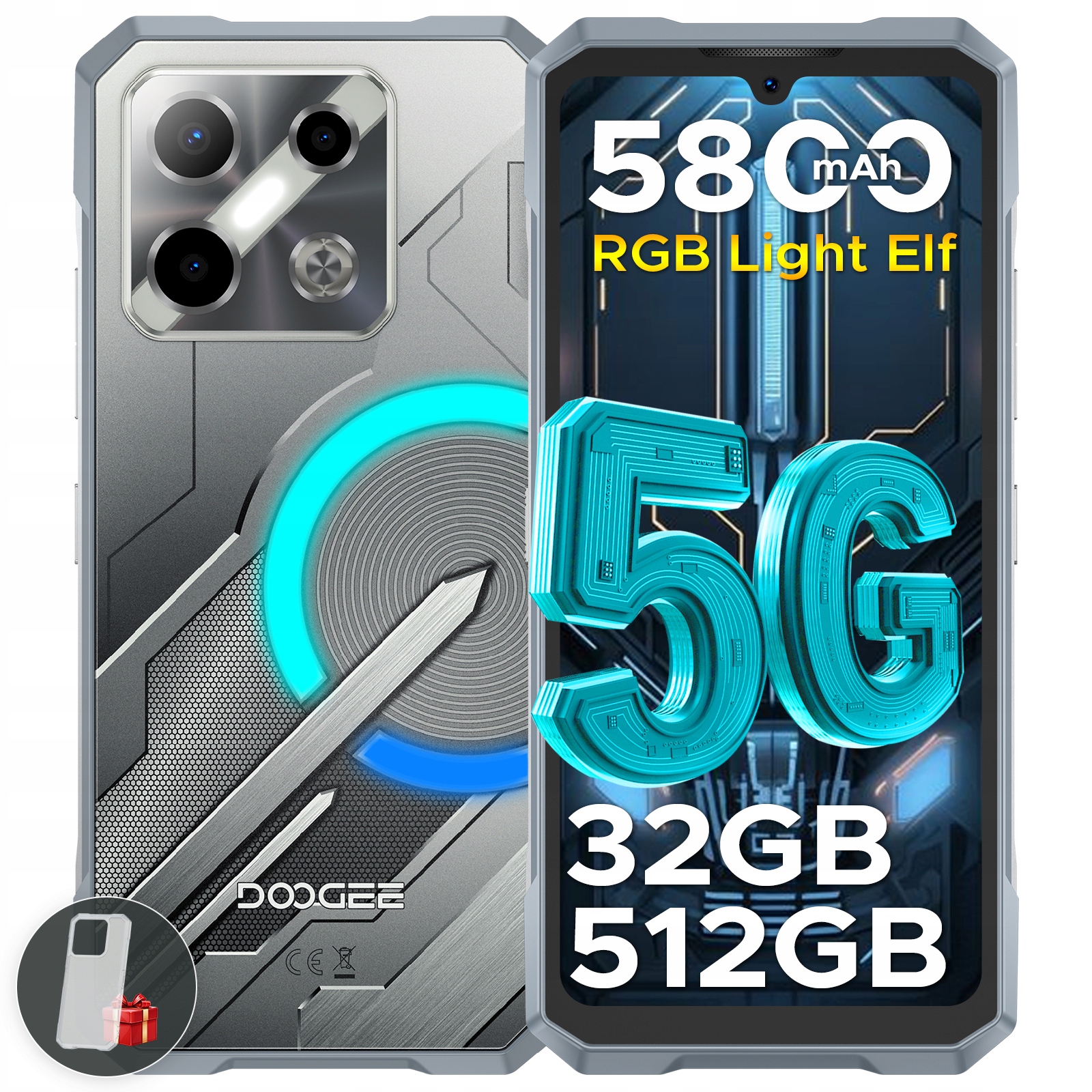 Smartfon DOOGEE Blade GT Pro 12 GB / 512 GB 5G srebrny