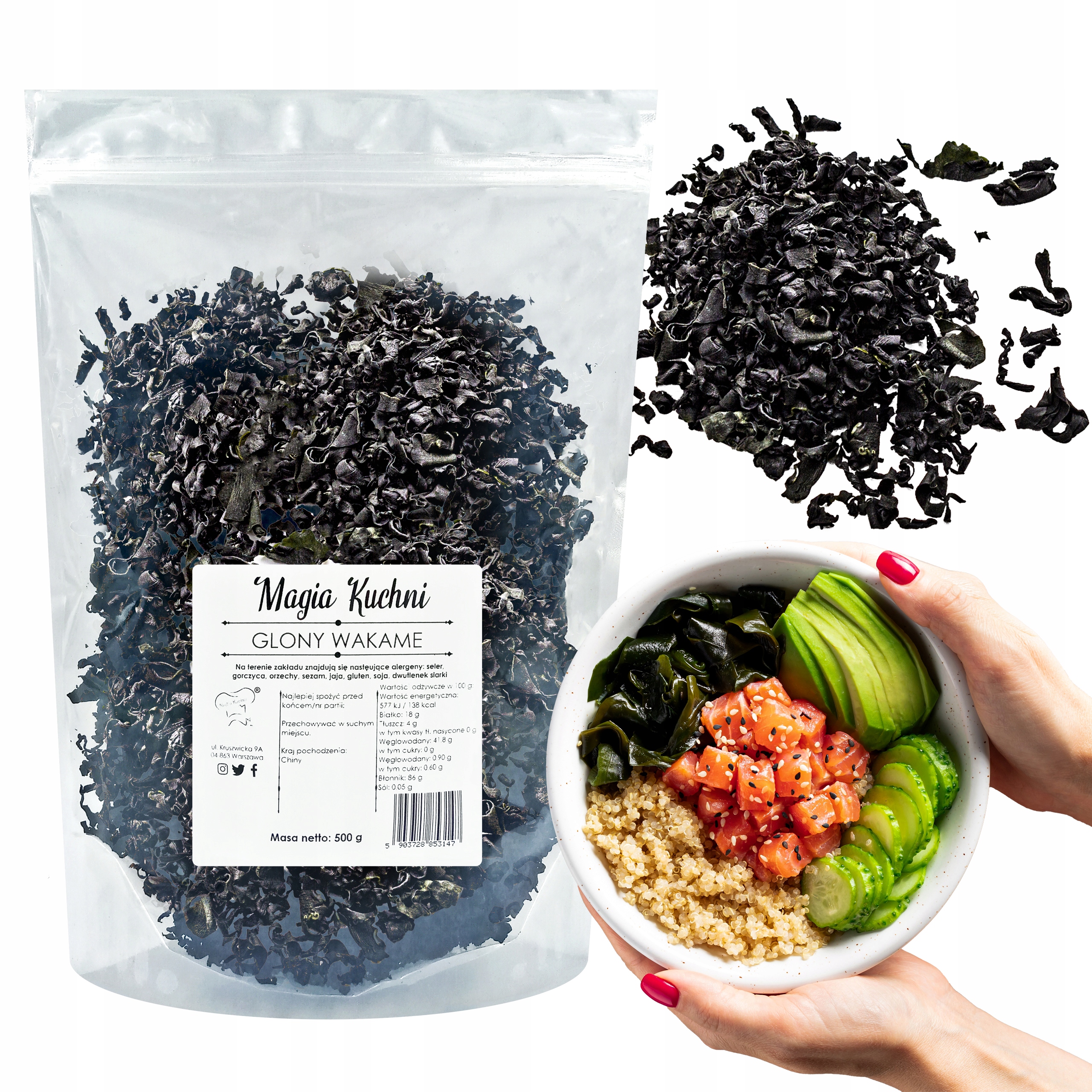 

Glony Wakame 500g Wodorosty suszone Algi morskie