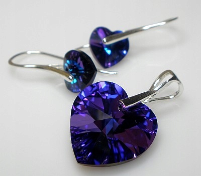 Krystaly Komplet Stříbro Certifikát Helio