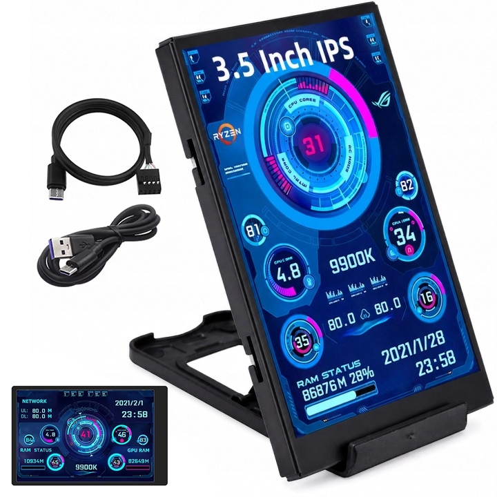 Dodatkový displej 3.5'' Ips Usb C LCD monitor Cpu Gpu