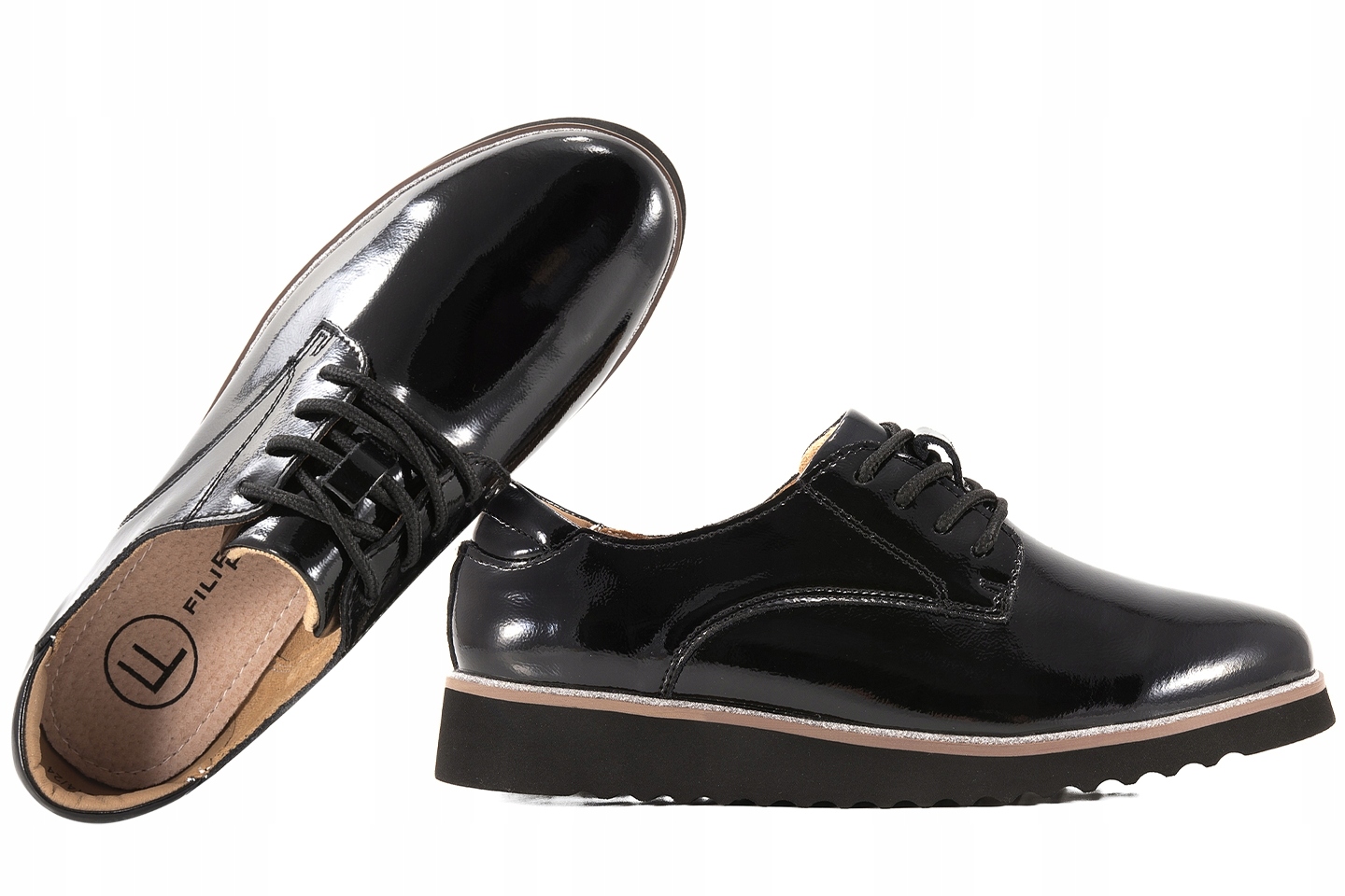 Filippo DP1514 Dámské Lakované Kožené Polobotky 36, černé