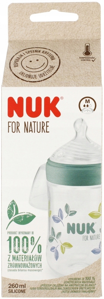 NUK Dla Natury Butelka Antykolkowa Silikonowa 260ml Zielona BPA Free — miniatura 9
