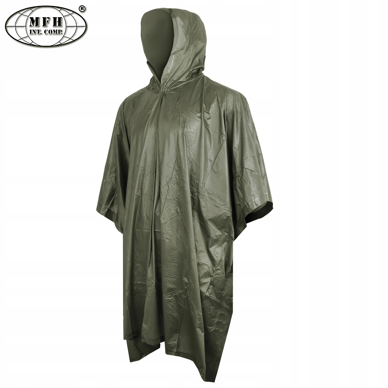 Peleryna Przeciwdeszczowa Ponczo z Kapturem MFH Poncho Vinyl GREEN OLIVE Kod producenta 08203