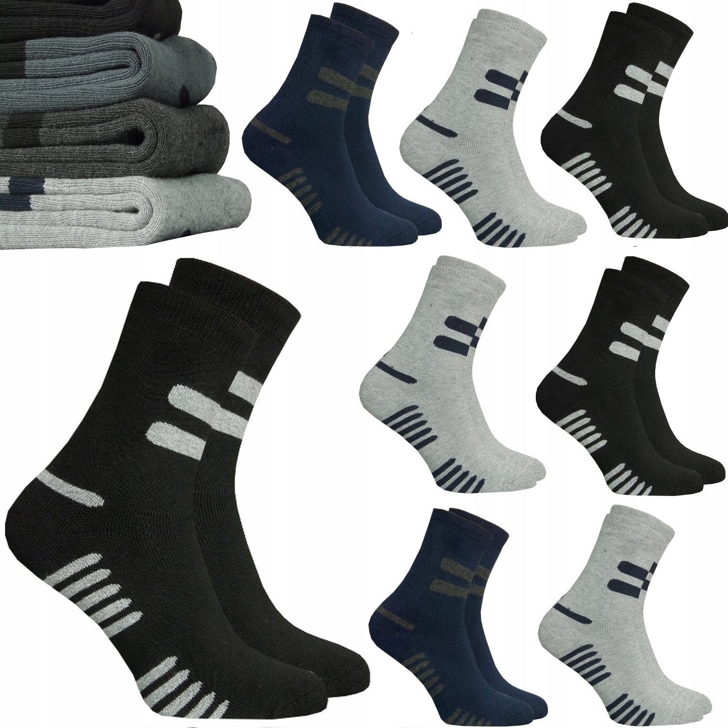 

8 x Ciepłe Skarpety Bawełniane robocze Termo 40-43