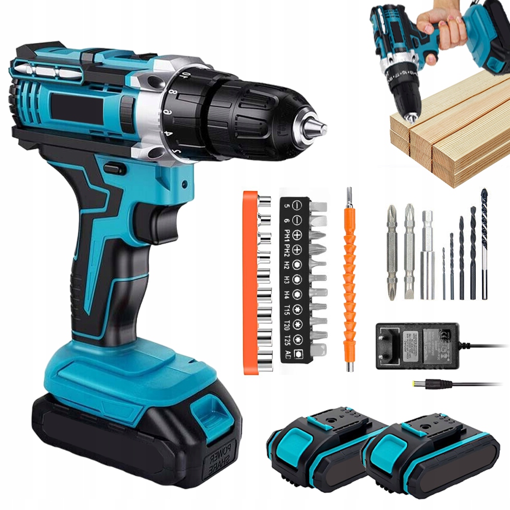 Úderová Aku Vrtačka 20V Sada 2xAKU 1,2Ah