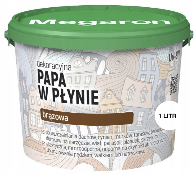 Papa w płynie Megaron Brązowy 1 LITR wodoszczelna