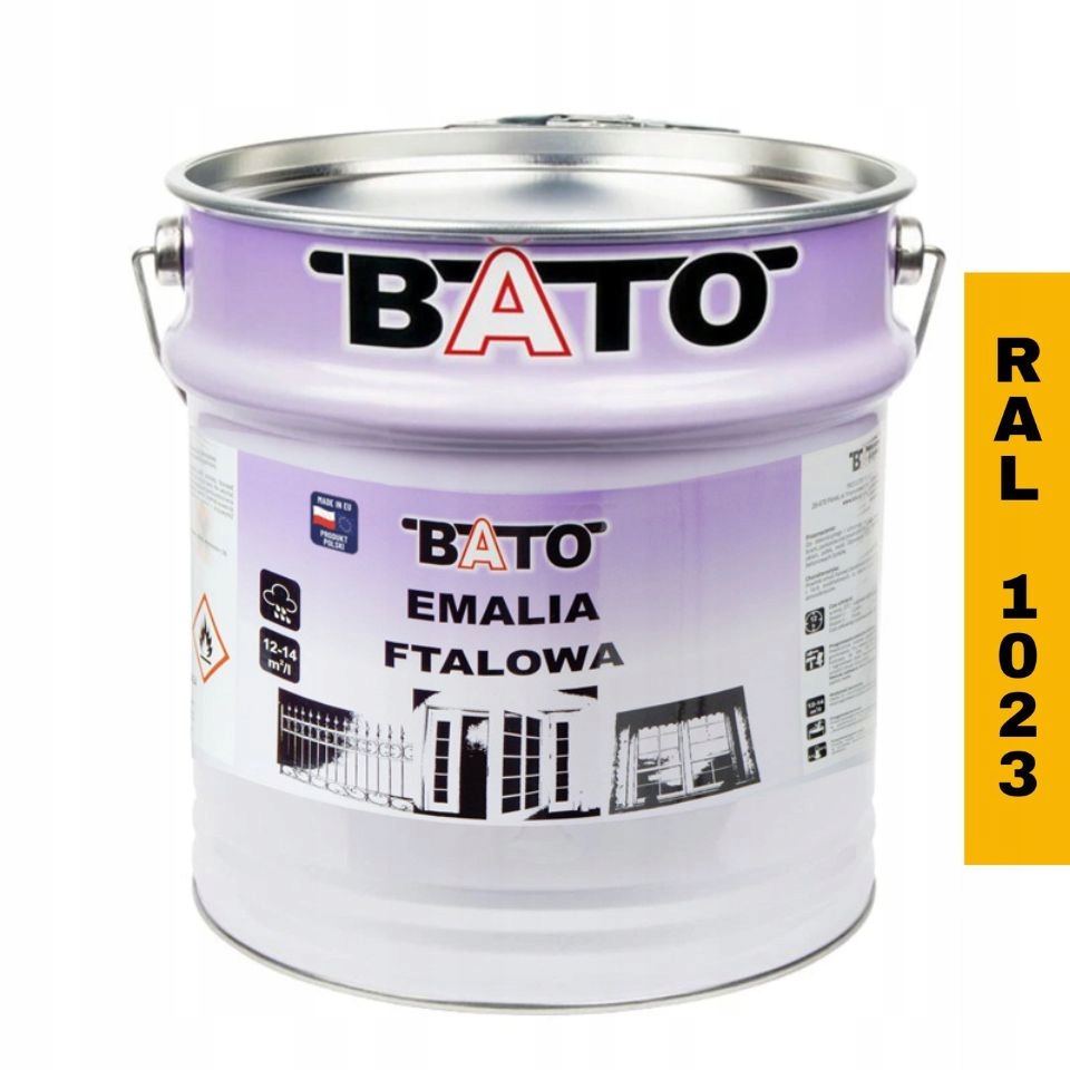 Ftalový smalt na dřevo Bato Barva na dřevo Žlutá Ral 1023 10L