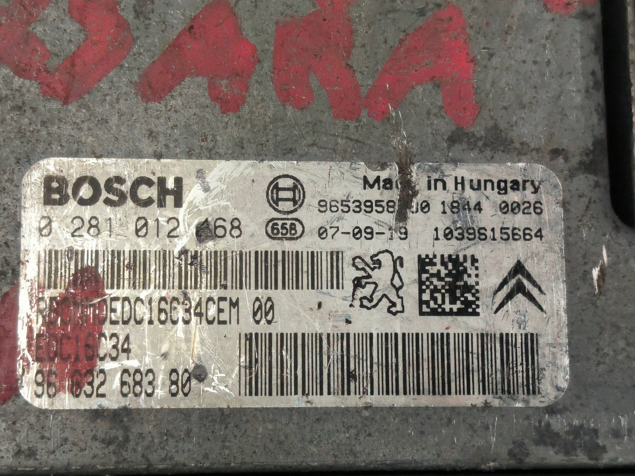Computer 9663268380 1.6 HDI CITROEN XSARA
