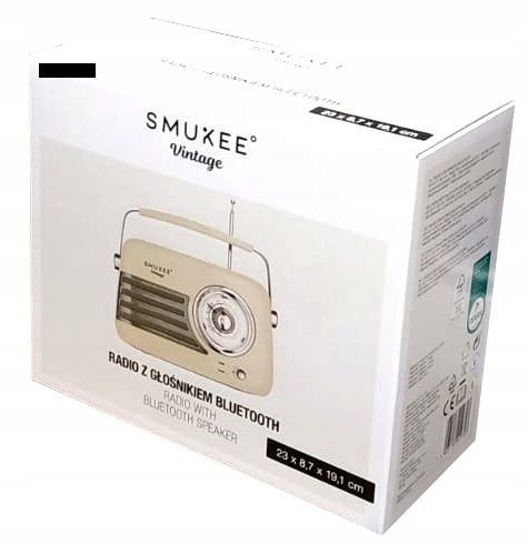 Radio sieciowo-bateryjne Fm Smukee kremowe