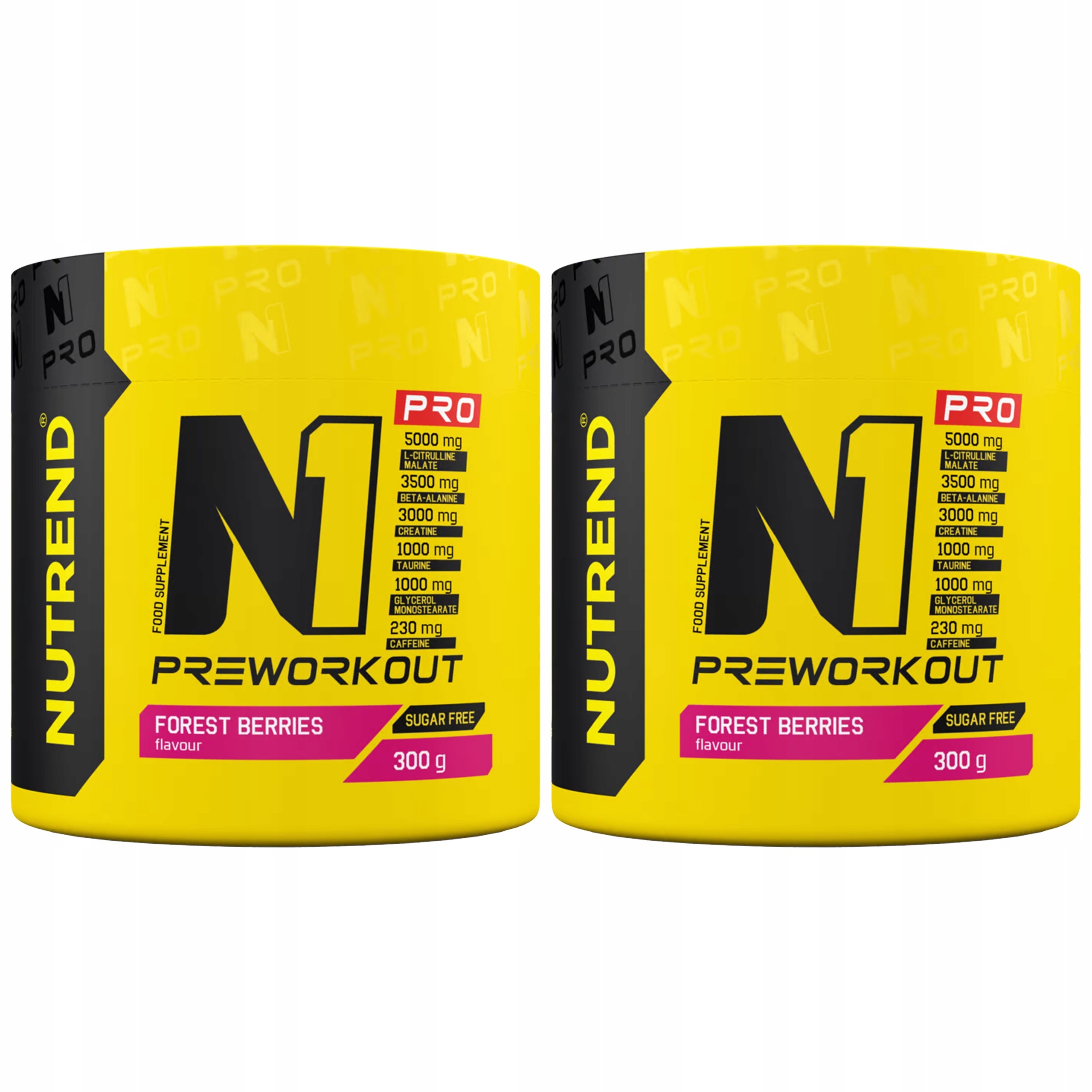 2x PreWorkout N1 Pro Energie Síla Kreatin Beta-Alanin 300g Nutrend