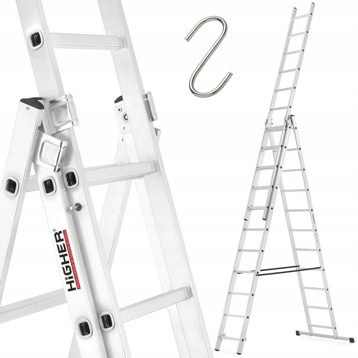Najlepsza Drabina aluminiowa wielofunkcyjna adaptacją na schody 3x11 Higher