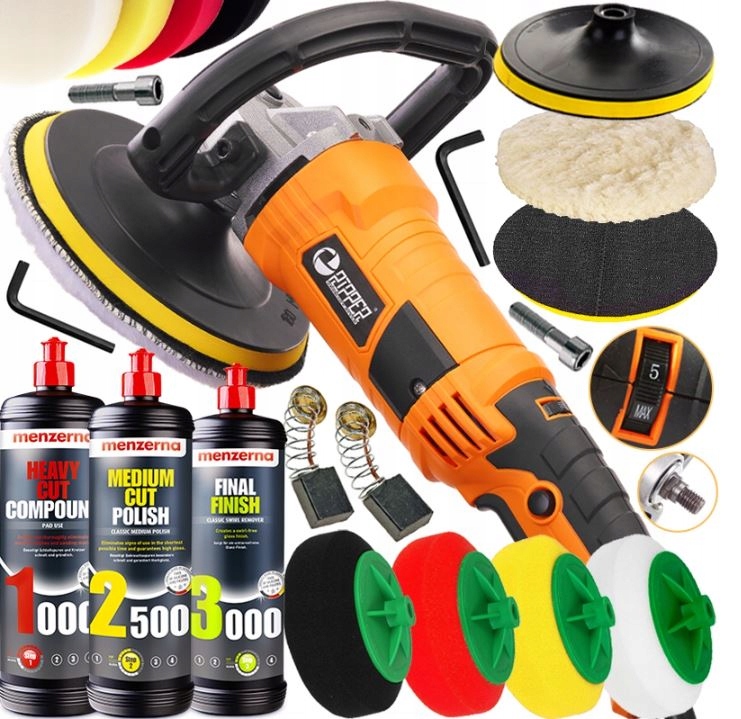 POLERKA SAMOCHODOWA SZLIFIERKA GĄBKA ZESTAW 11W1