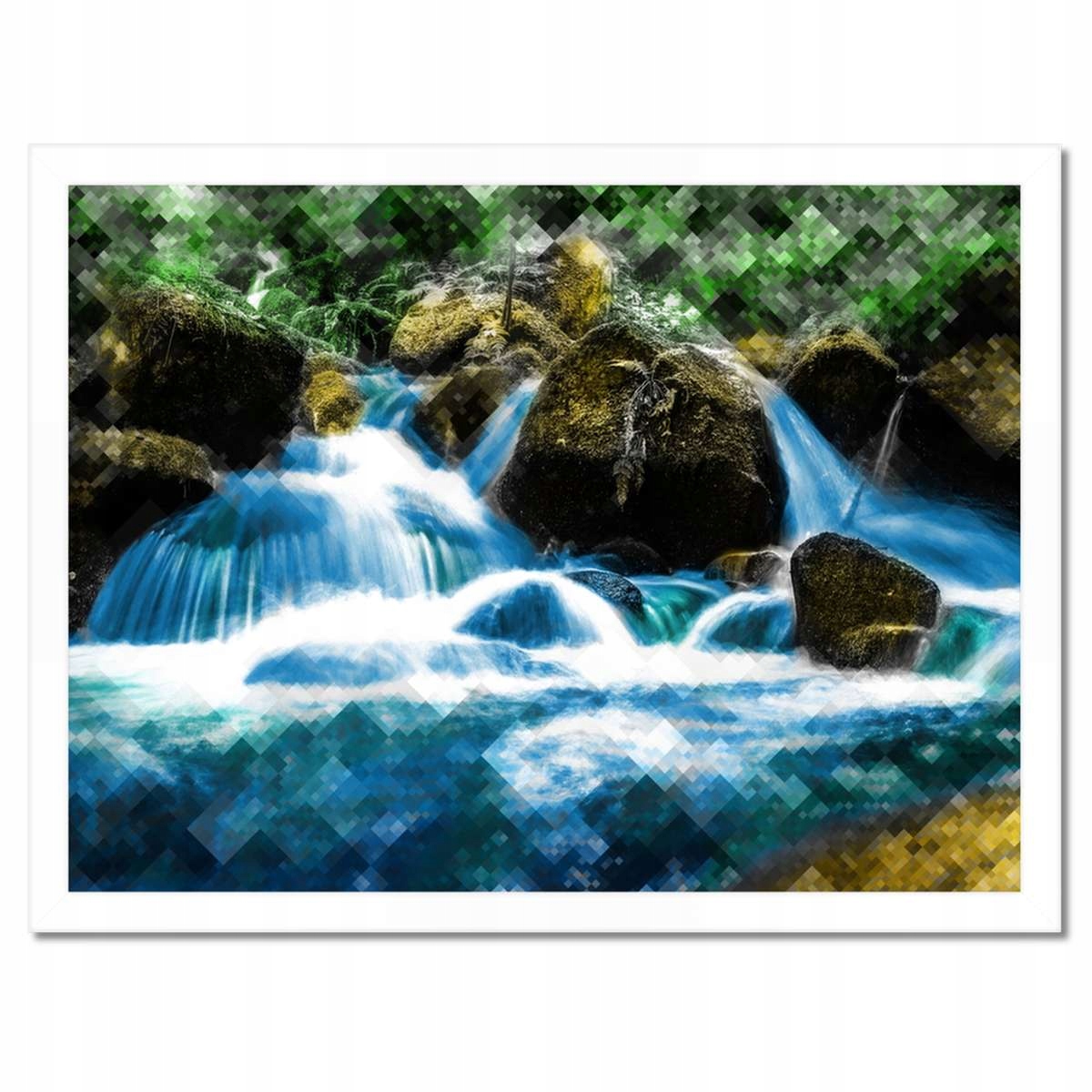 Plakáty v rámu 40x30 Grafika Horský vodopád