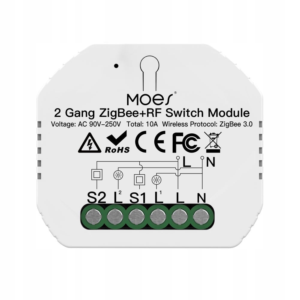 

Dopuszkowy Włącznik Przekaźnik Zigbee Tuya 2 Gnag