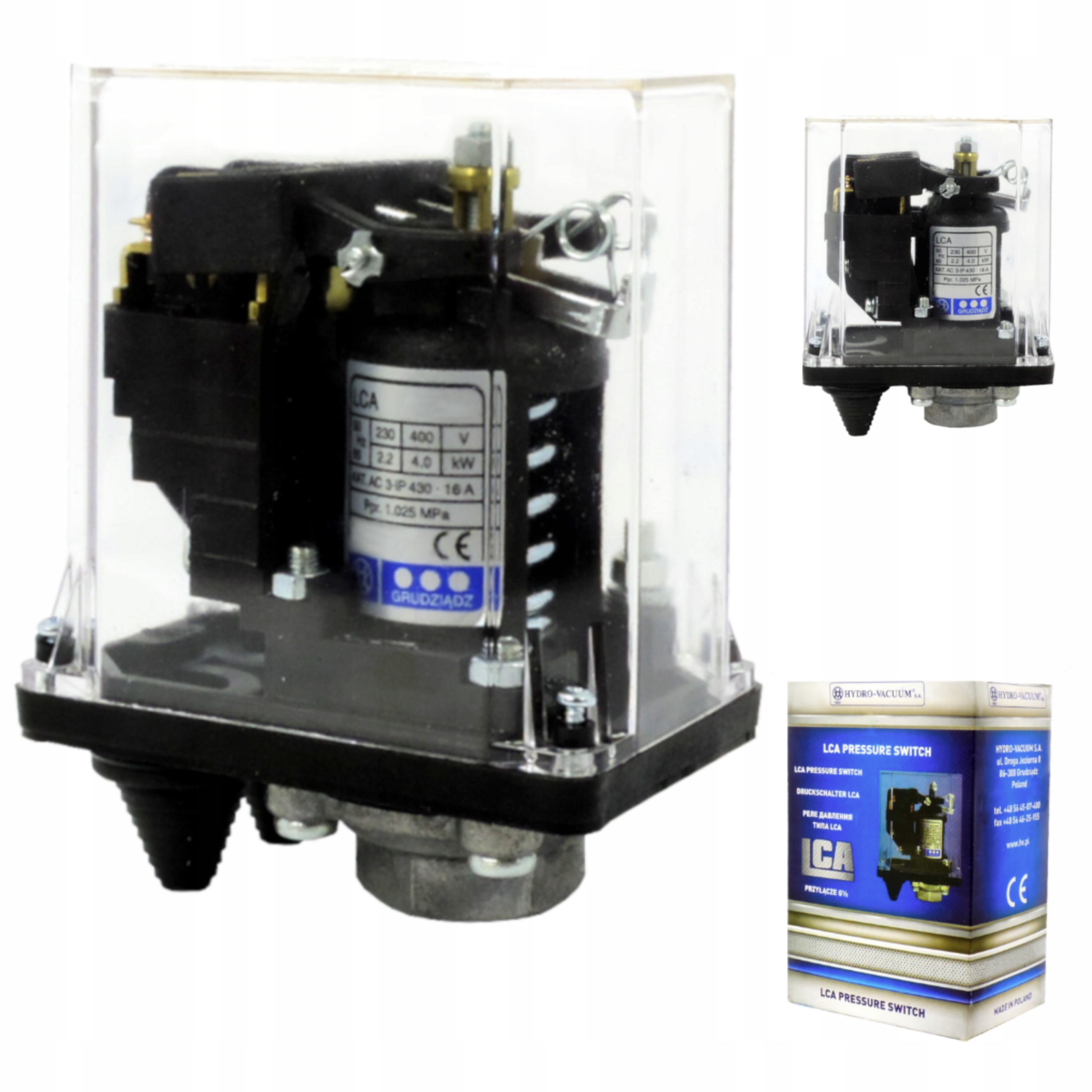 Włącznik Wyłącznik Ciśnieniowy Sterownik Pompy Hydroforu 1/2 Cala LCA1 4BAR