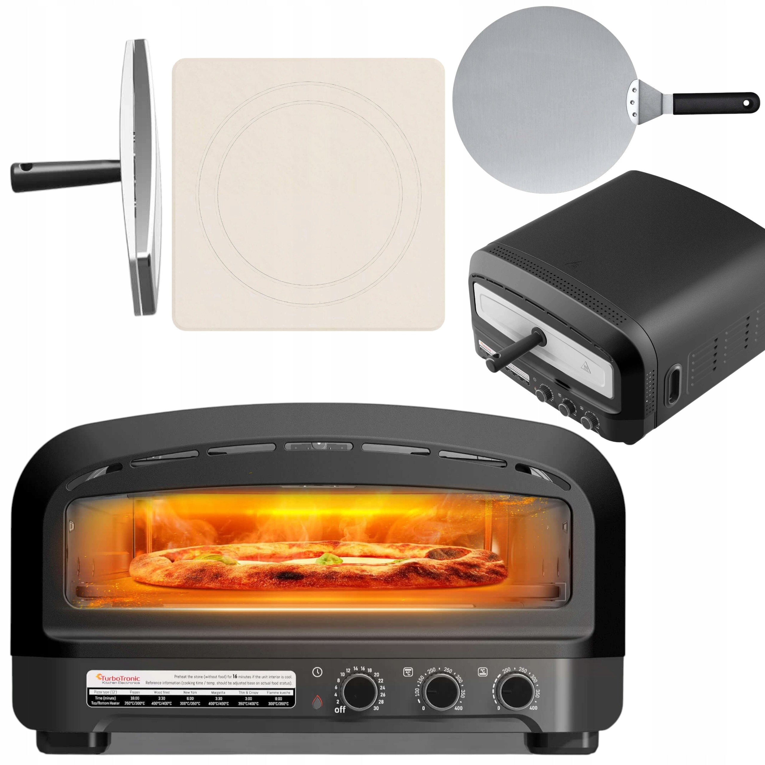 Piec Do Pizzy ⌀37 Mini Piekarnik 400°C Pizza 2200W