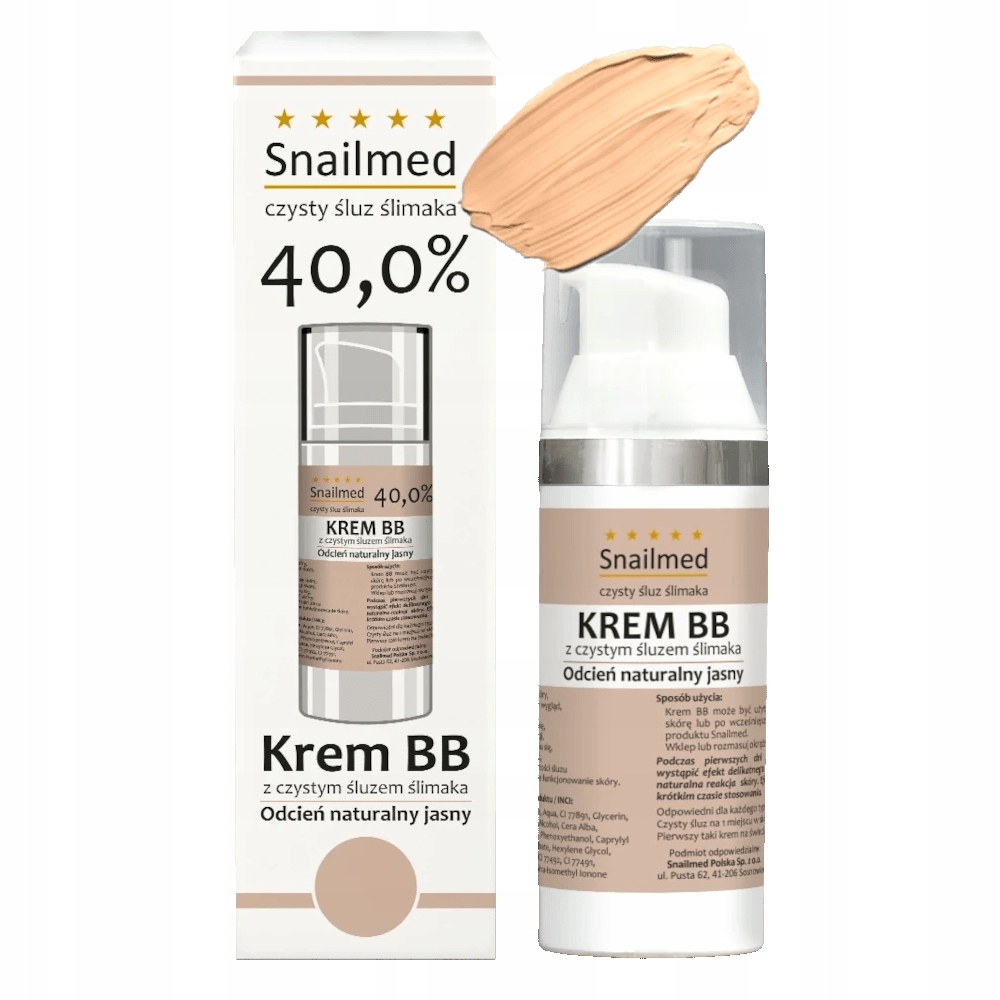 Snailmed Krem Bb odżywczy Odcień Jasny, ze śluzem ślimaka, 30 ml