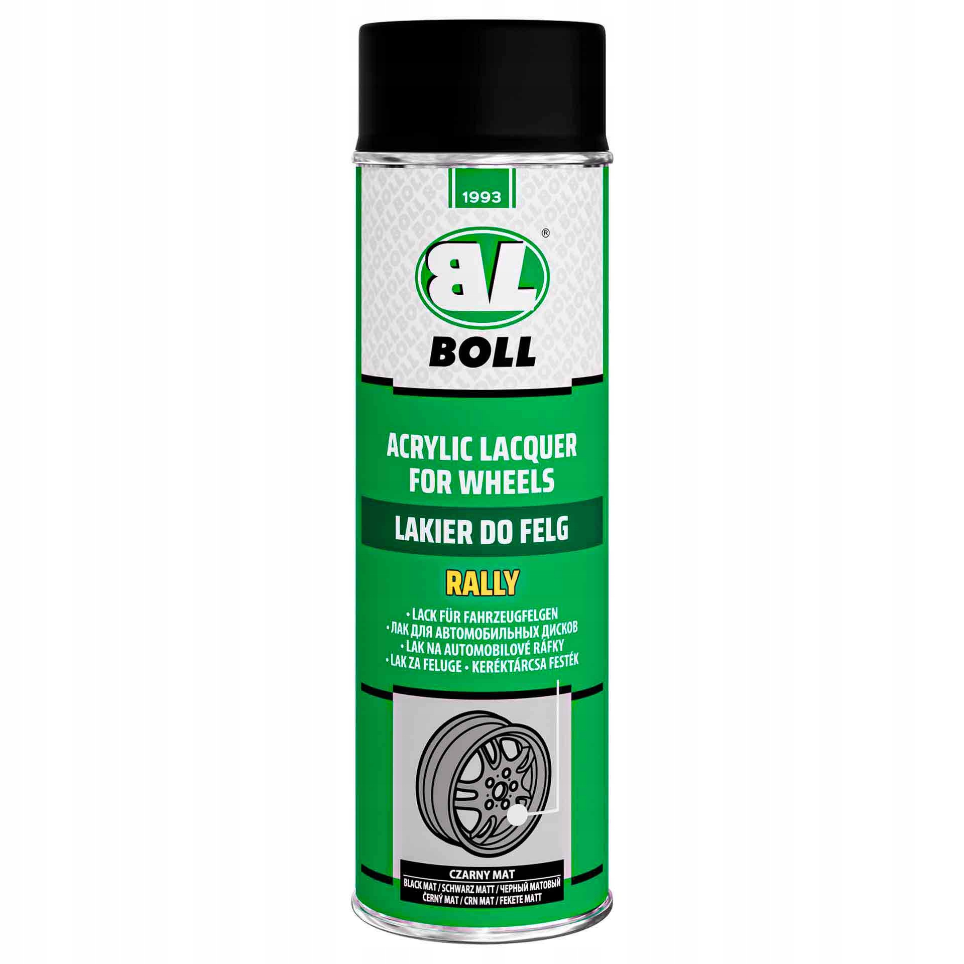 Boll lakier do felg w sprayu czarny mat