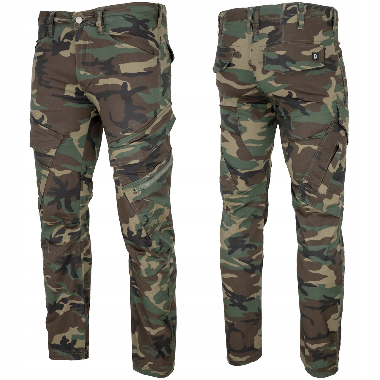 Pánské bojové kalhoty Brandit Adven Slim Fit vojenské Woodland XL