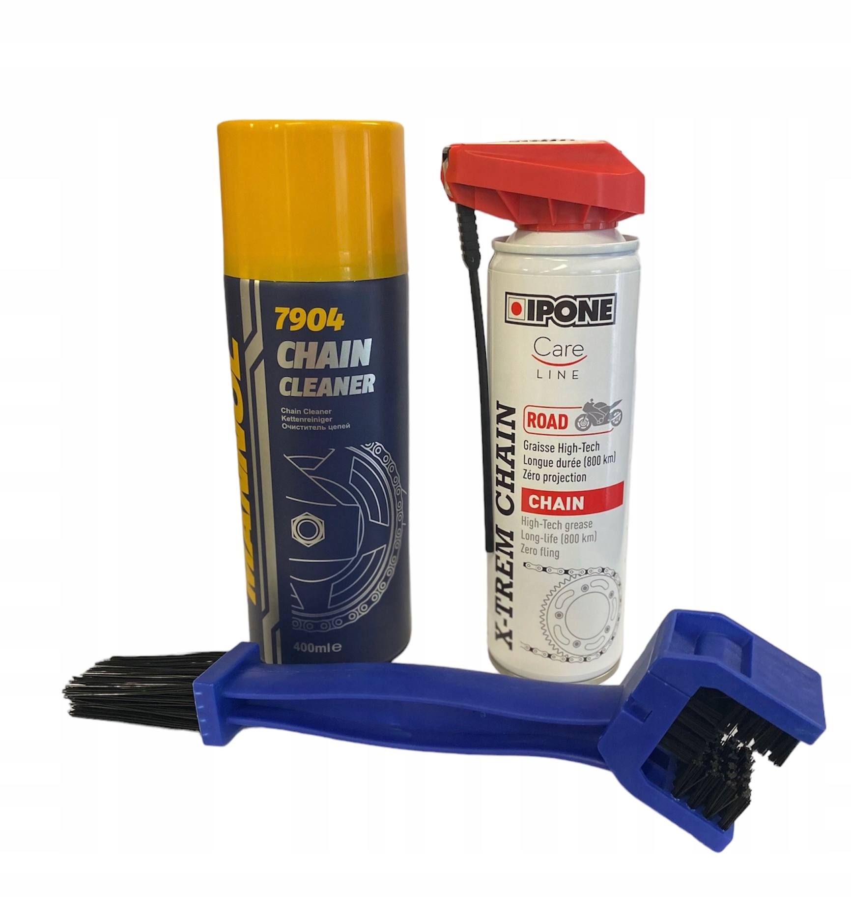 ZESTAW DO MYCIA CZYSZCZENIA ŁAŃCUCHA SZCZOTKA SMAR IPONE MANNOL