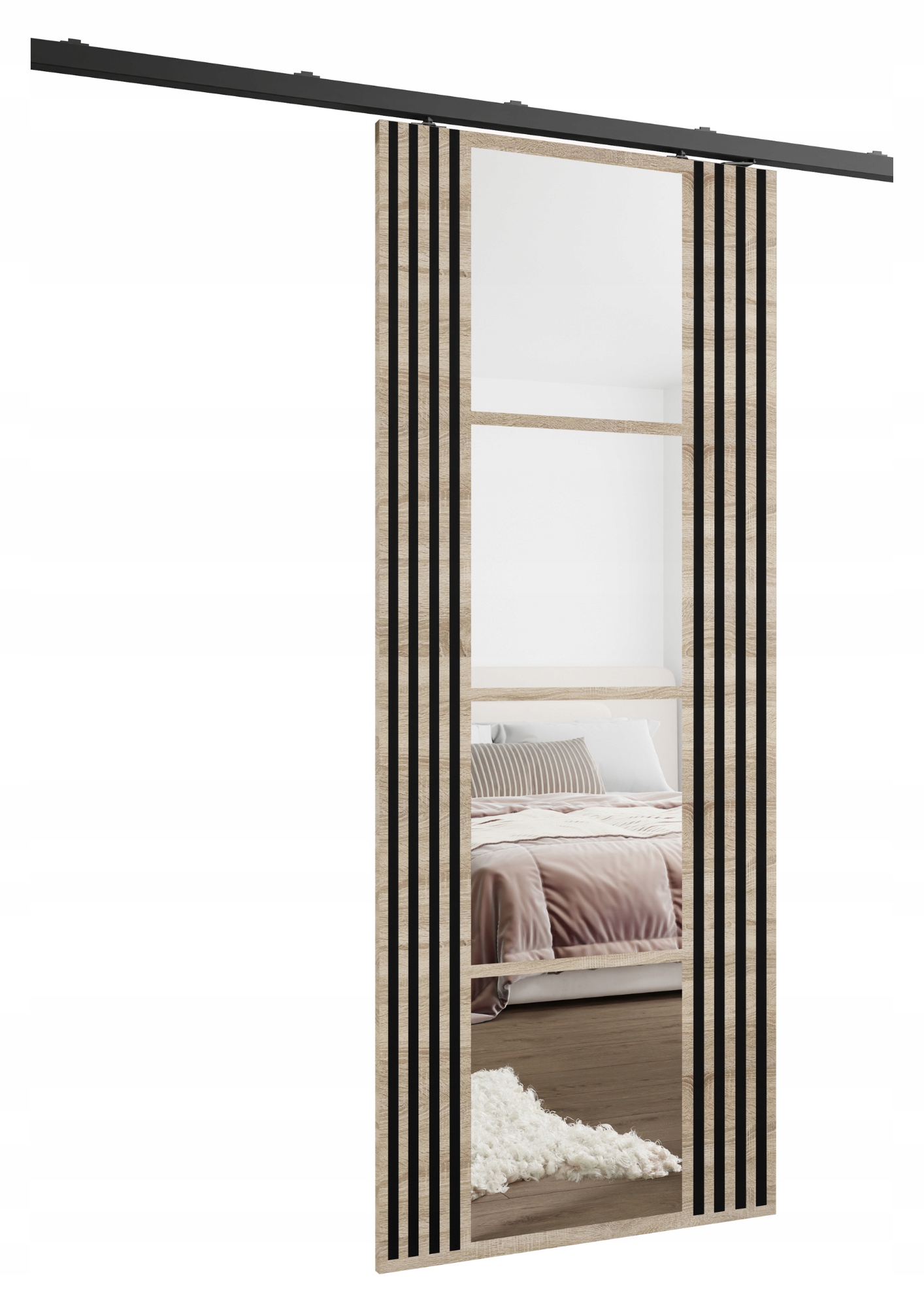 Posuvné nástěnné dveře HS-45 Endi 100 dub sonoma lamely