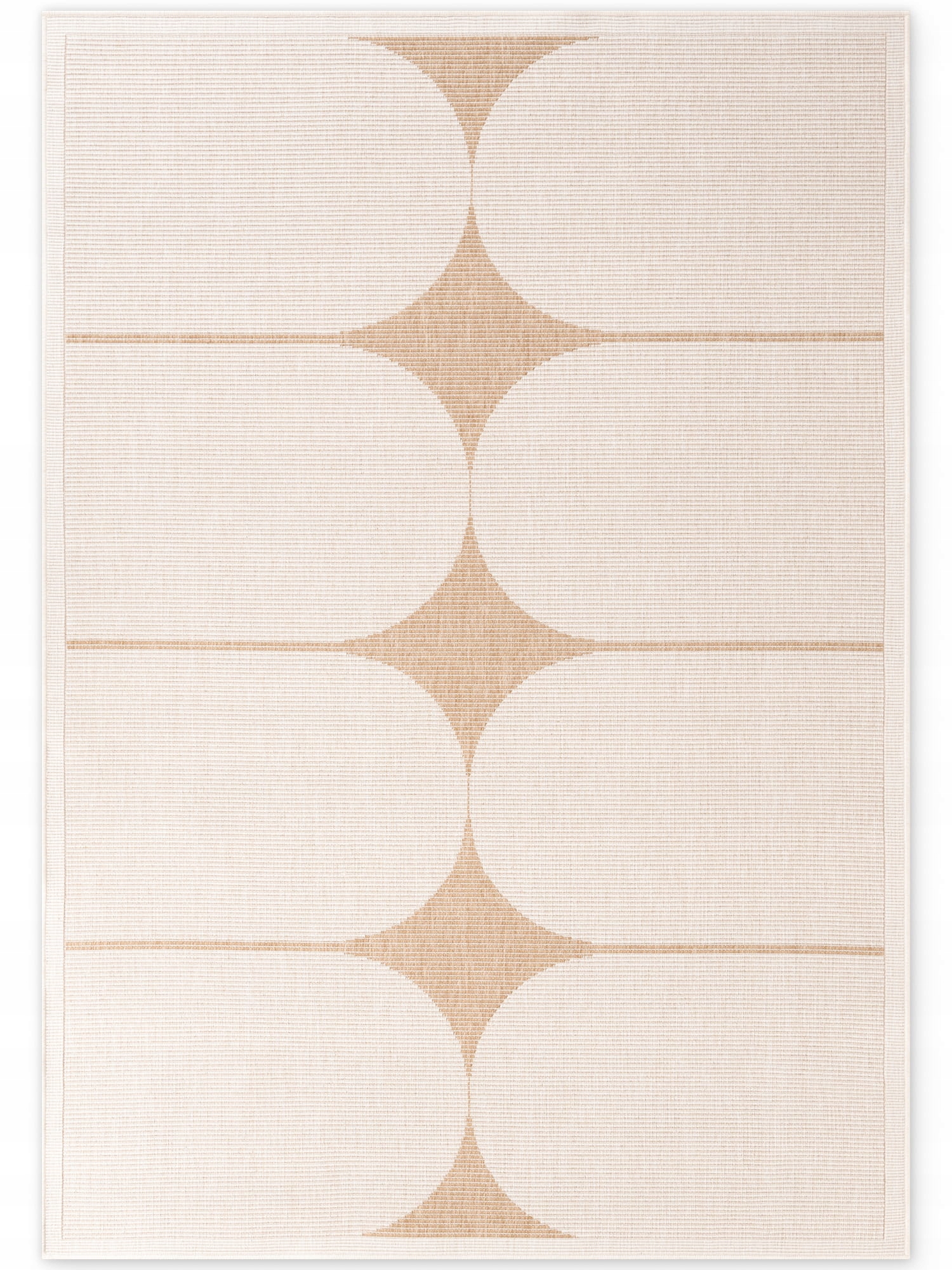 Koberec na terasu 160x230, béžovo-krémový, obojstranný, plochý, tkaný šnúrkou