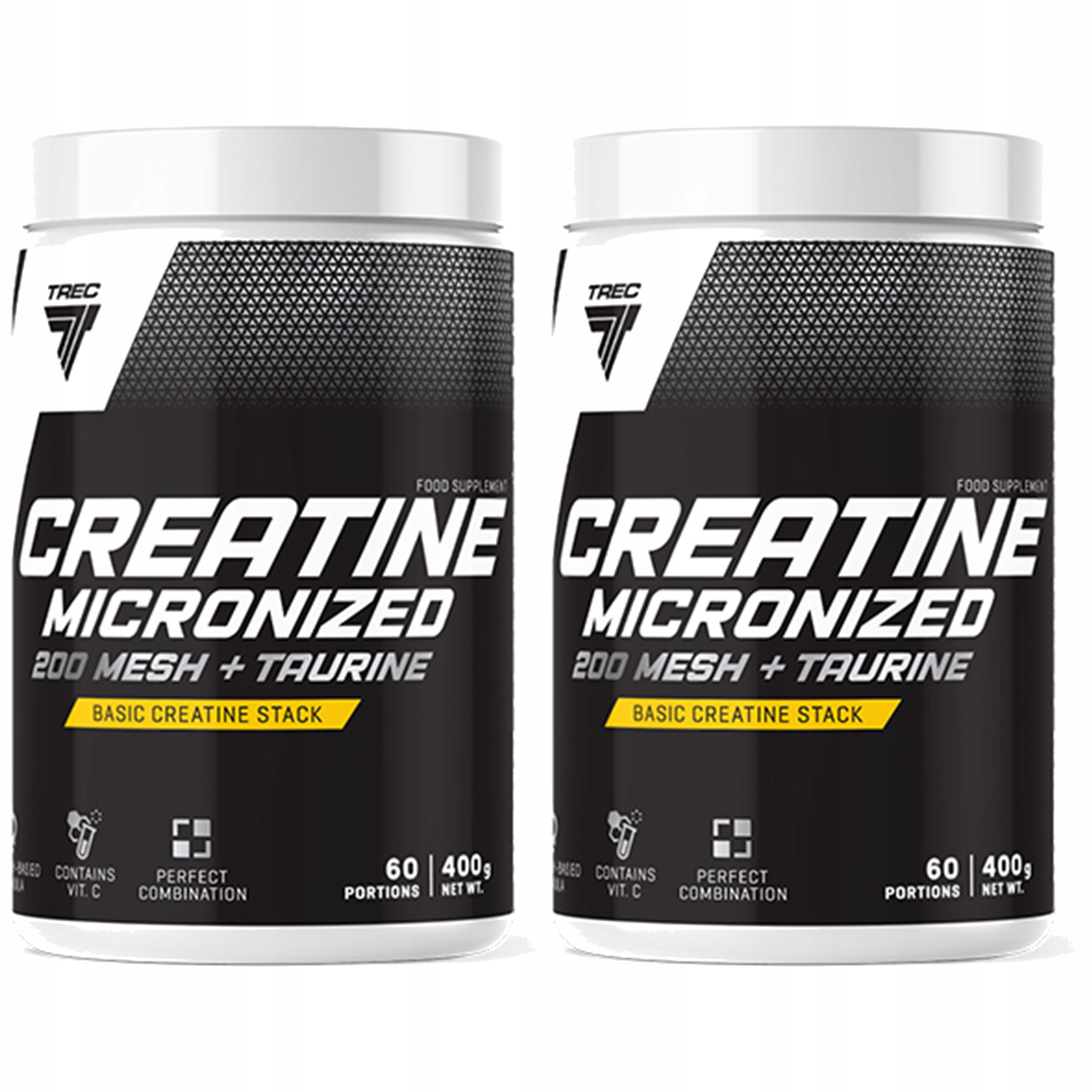 2x Trec Creatine Micronized 200mesh Taurine 400g Síla Muscularní hmota