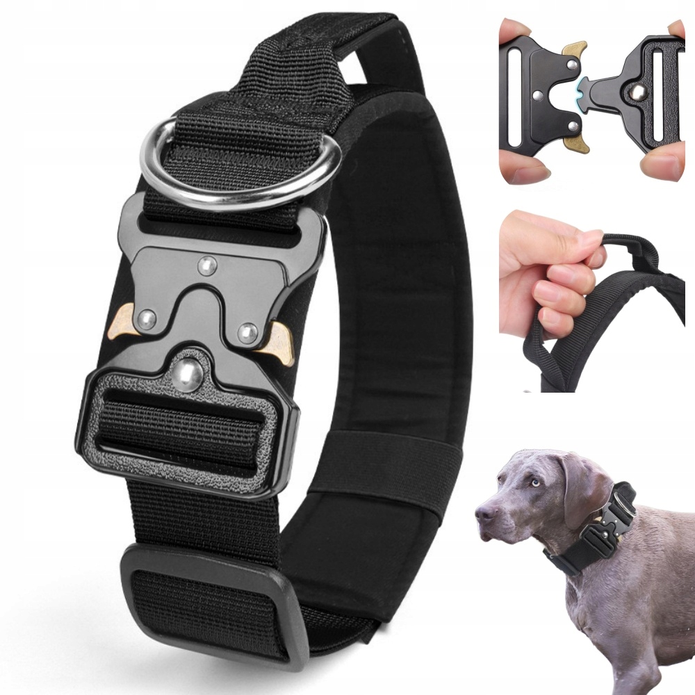 Levně Silný A Pevný Taktický Obojek Pro Velkého Psa, Kovová Spona 35-55 L
