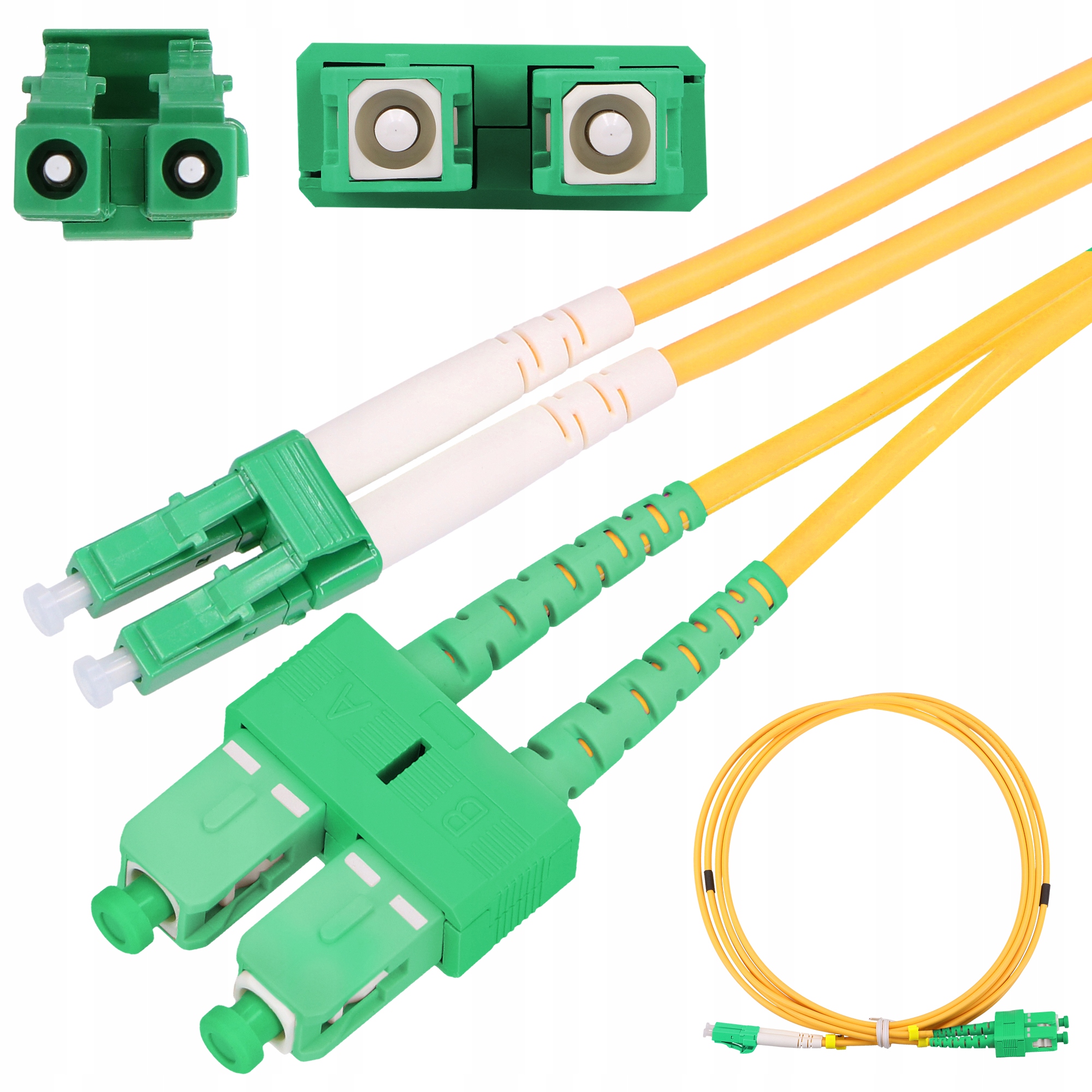Extralink Sc/ Apc- LC/ Apc Patchcord Jednomodowy, Duplex, 9/ 125um, 3mm,
