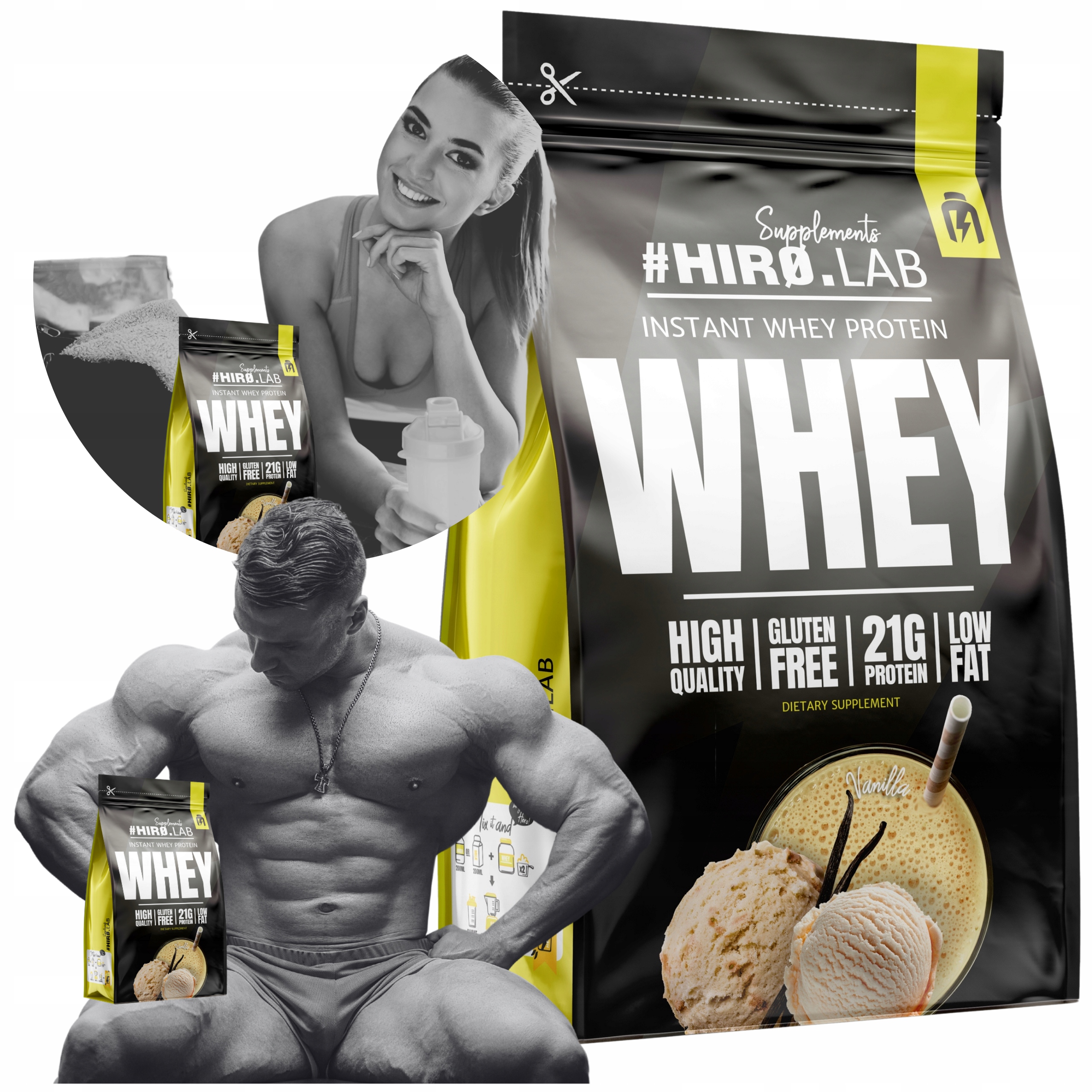 Wpc protein 700 g 50 g jako dárek Vanilka Instant Whey Protein Hiro.lab