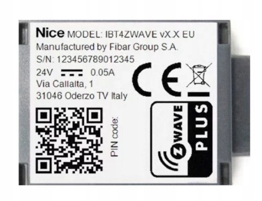 Rozhranie Nice IBT4ZWAVE BiDi BUST4-ZWAVE