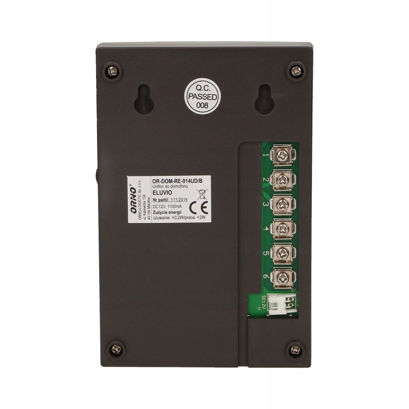 ORNO DOMOFON ELUVIO JEDNORODZINNY BEZSŁUCHAWKOWY Kod producenta OR-DOM-RE-914/B