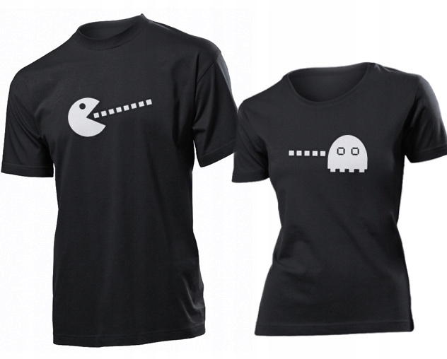 

Koszulki dla par Pacman I Duszek Walentynki M