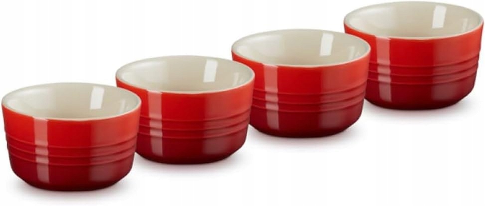 Sada 4 Mini Smaltovaných Formiček Le Creuset 100 ML Třešňová