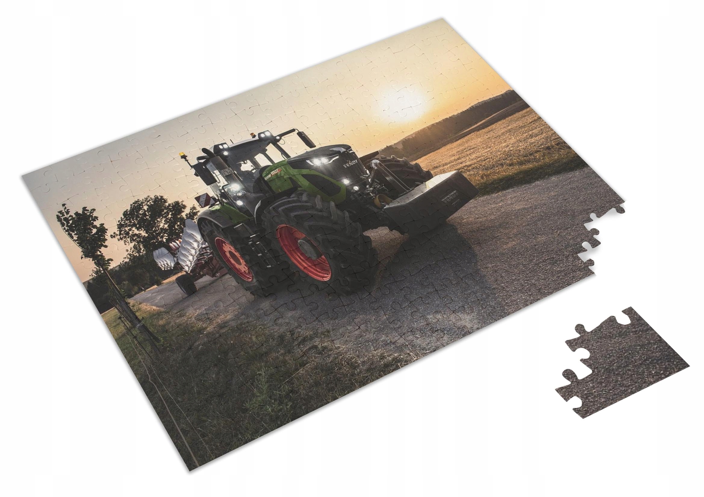 Puzzle Traktor Ciągnik Fendt + Imię pudełko A3 252 el.