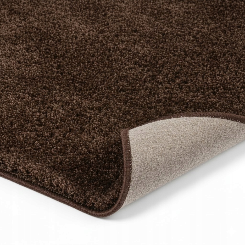 Dywan 200x360 Miękki Shaggy Wykładzina Kolor Brąz Salon Sypialnia