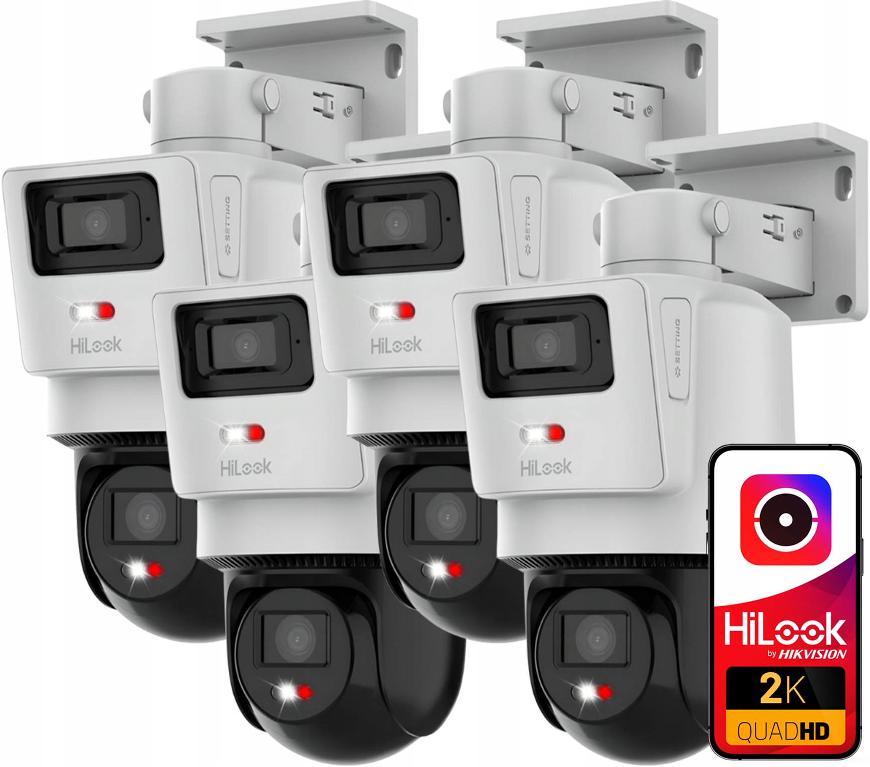 Otočná kamera x4 Ip Dualna 2x 4MPx Dualna TandemVu PTZ-D4 Vonkajšia